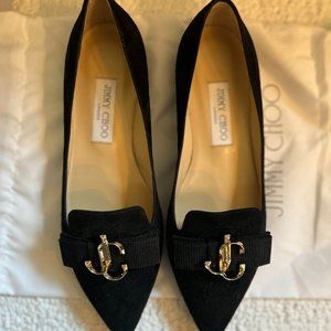 Jimmy Choo Gala Suede Loafers (Black)
